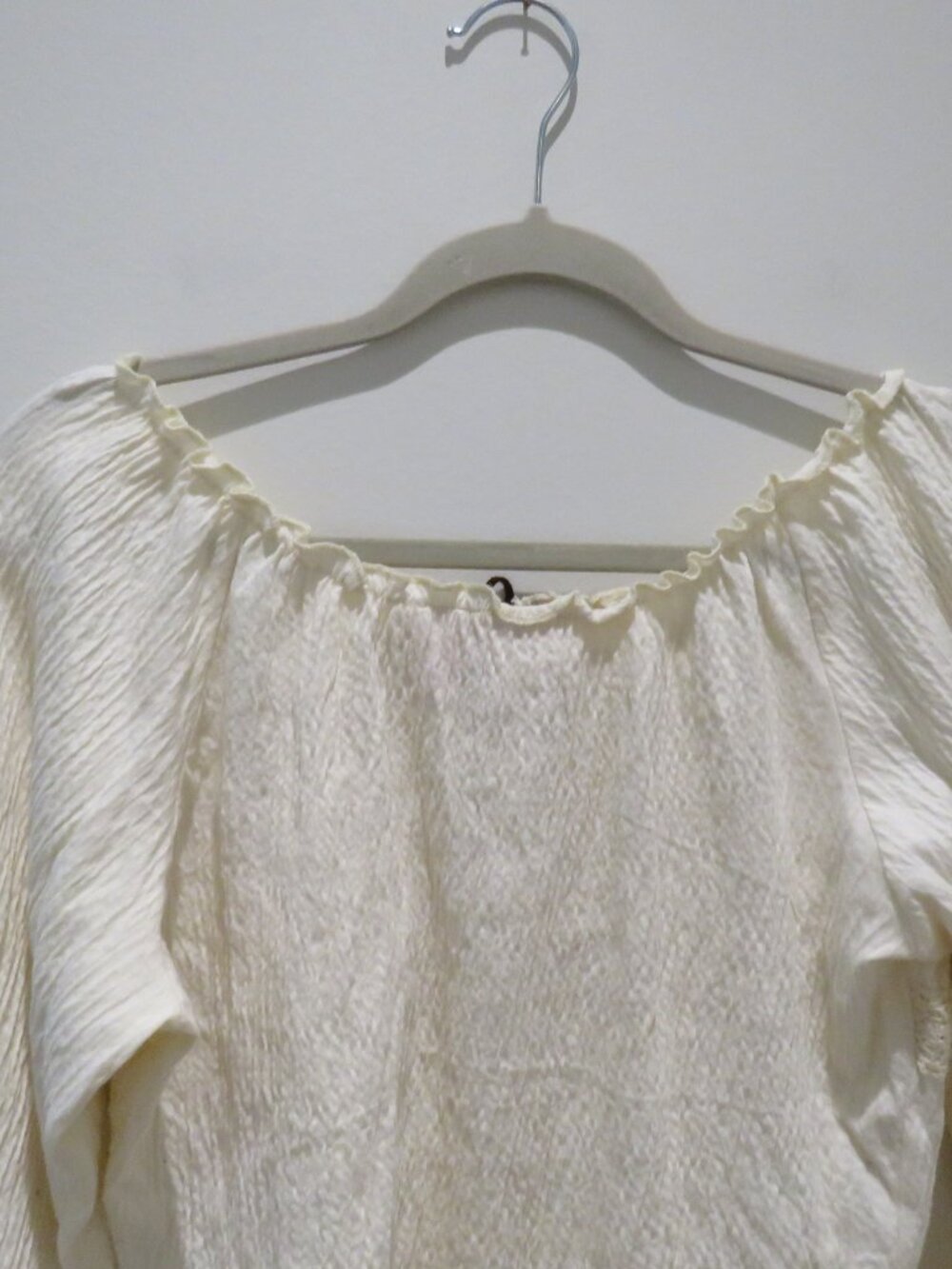 VINTAGE XHILIRATION Milkmaid Cottagecore Top Cream XL Coquette Boho Renaissance - Picture 9 of 11